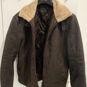 Zara Men’s leather jacket color brown